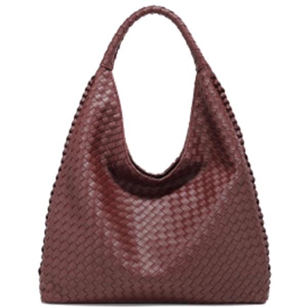 Wine Woven Shoulder Bag