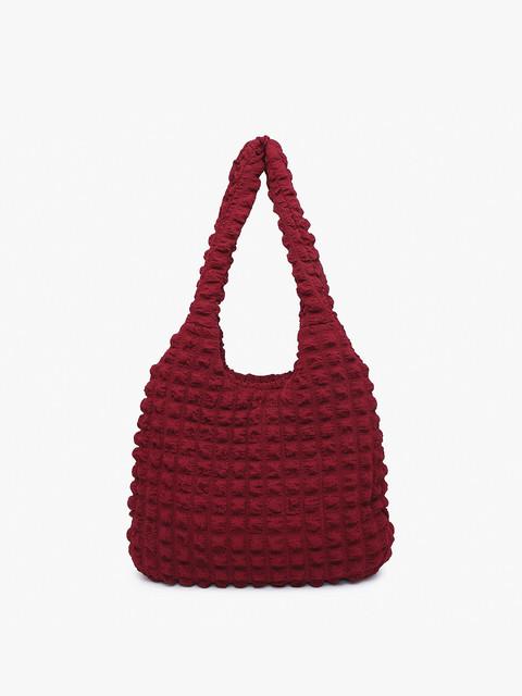 Wine Georgia Quilted Hobo Bag