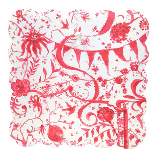 Red Chinoiserie Scallop Display Board