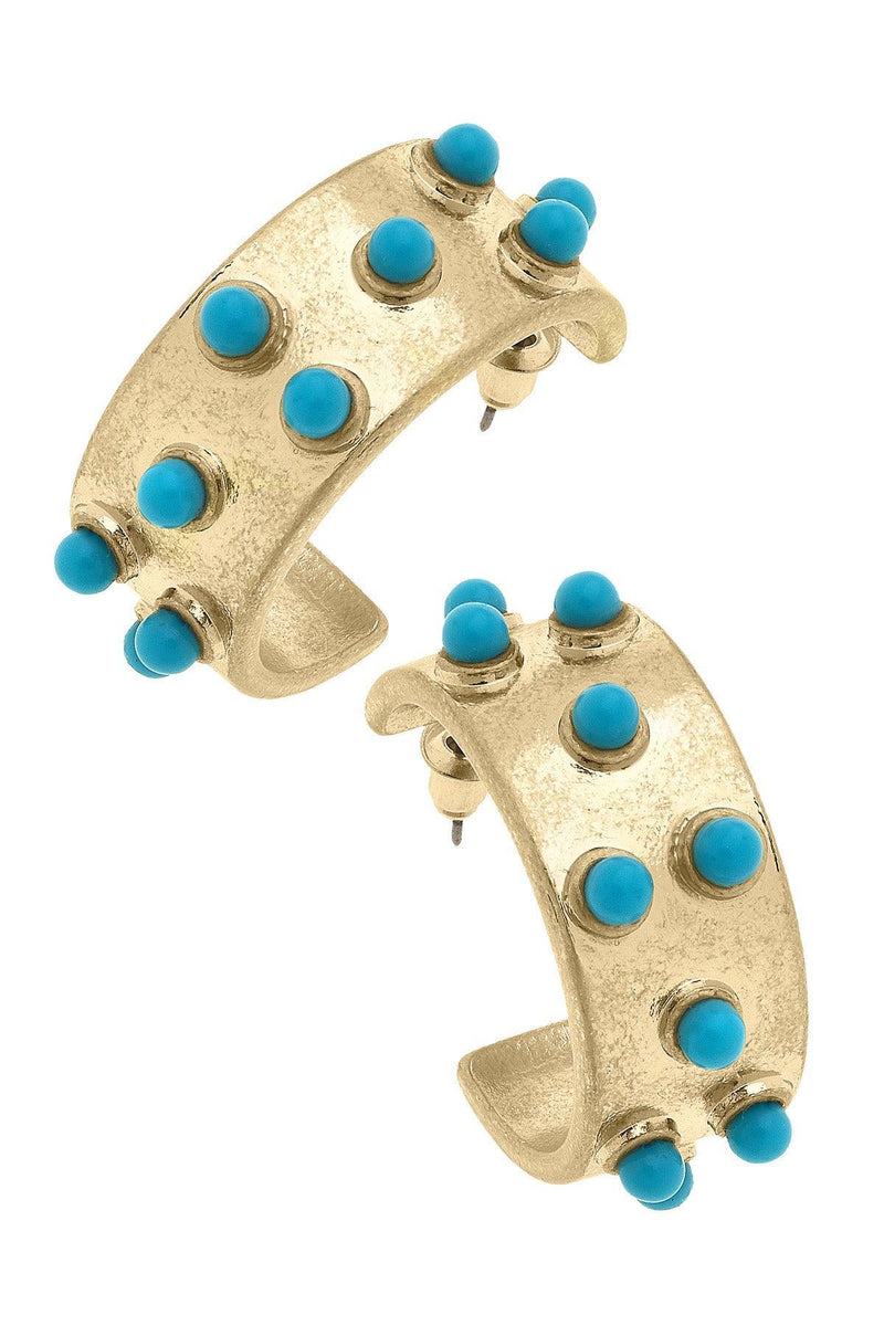 Yellowstone Turquoise Studded Hoop