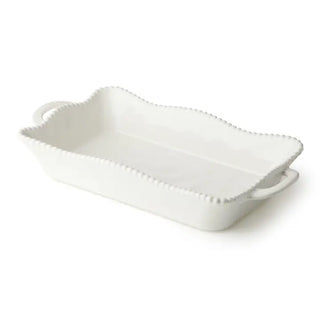 Perlette Cream Medium Rectangle Baker
