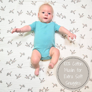 Baby Muslin Mallard Duck Swaddle Blanket