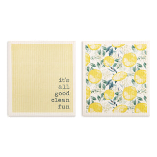 Lemons Biodegradable Dish Cloths Set