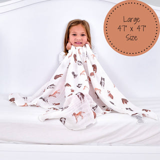 Baby Muslin Doggone Cute Swaddle Blanket