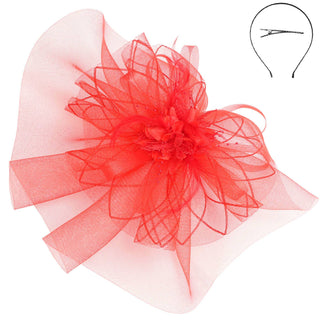 Floral Feathered Mesh Fascinator