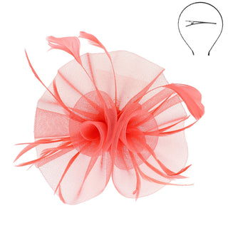 Floral Feather Mesh Fascinator