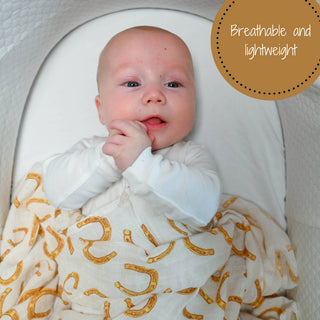 Baby Muslin Lucky Horseshoe Swaddle Blanket