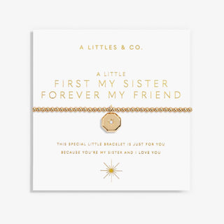 Gold bracelet on a card with 'A Littles & Co.' text