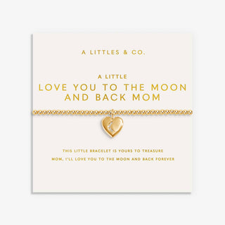 Gold heart-shaped bracelet on a card with 'A Littles & Co.' text