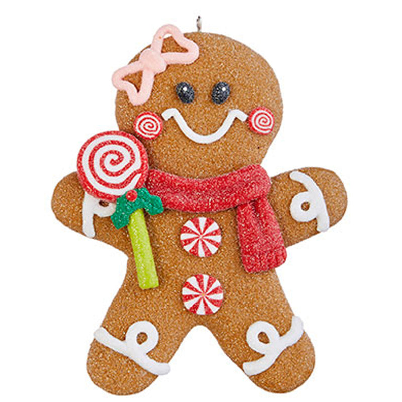 Pink Bow Gingerbread Ornament