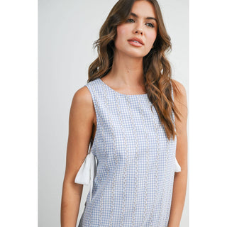 Side-Tie Gingham Dress