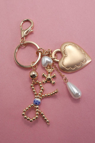 Teddy Bear/ Heart/ Bow Keychain