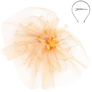 Floral Feathered Mesh Fascinator