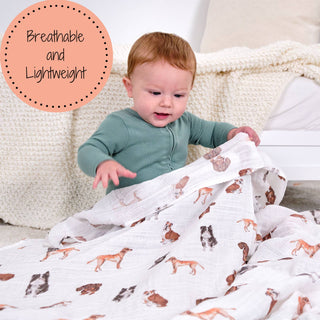 Baby Muslin Doggone Cute Swaddle Blanket
