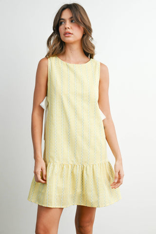 Side-Tie Gingham Dress