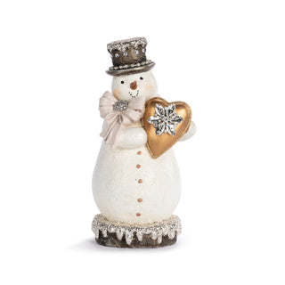 Snowman Heart Sparkle Decor