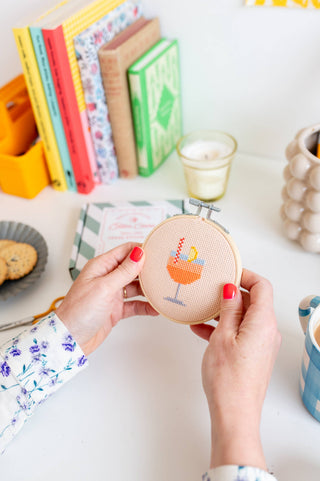 Aperol Cocktail Beginner Counted Cross Stitch Kit
