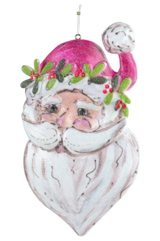 Pink Santa Ornament
