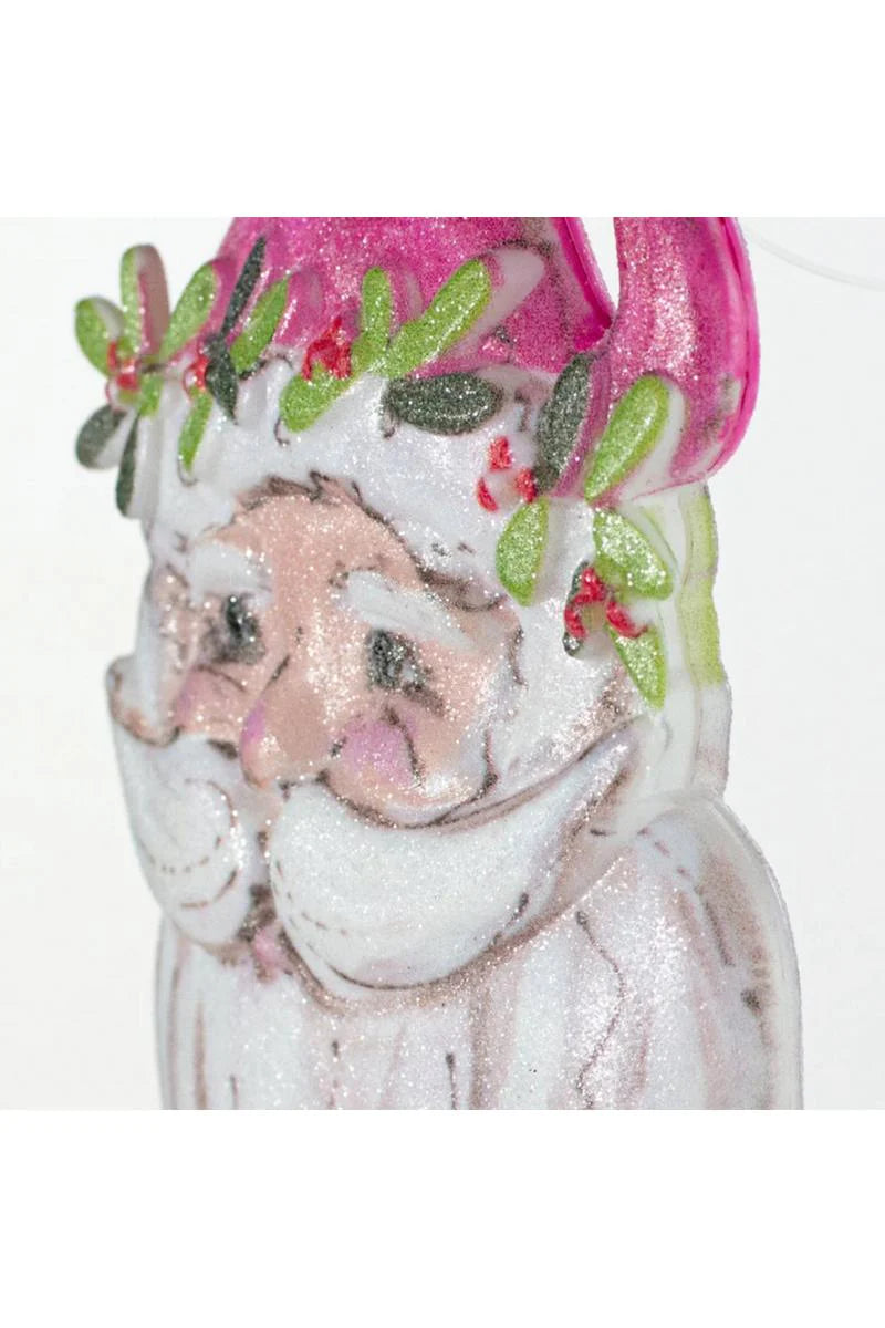 Pink Santa Ornament