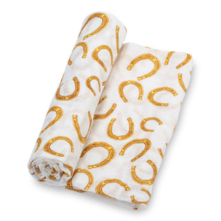 Baby Muslin Lucky Horseshoe Swaddle Blanket