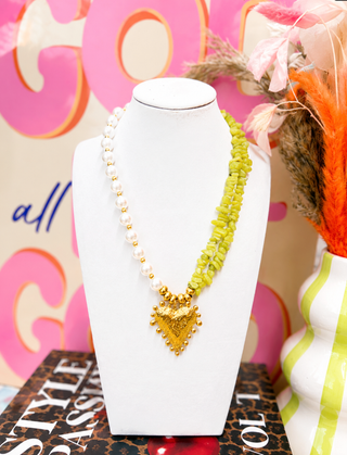 Meadow Pearl Heart 18K Statement Combo Necklace