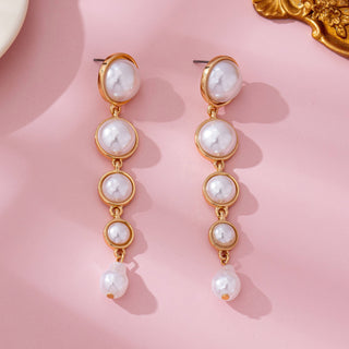 Linear Pearl Drop Earring