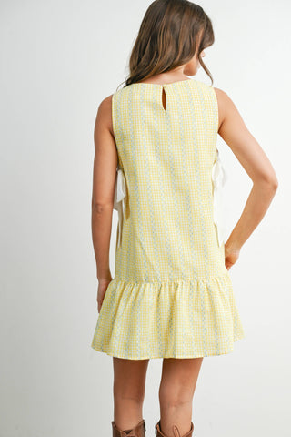 Side-Tie Gingham Dress