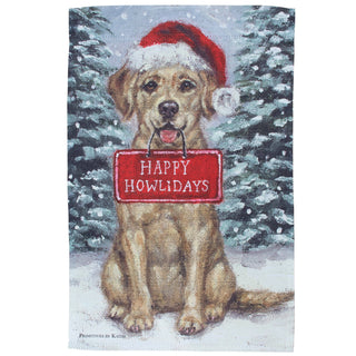 Yellow Lab Happy Howlidays Garden Flag