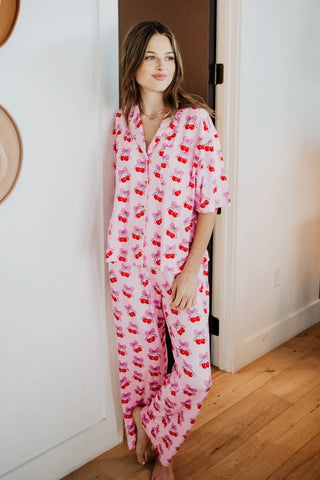 Cherry Bow Repeat Pajama Top