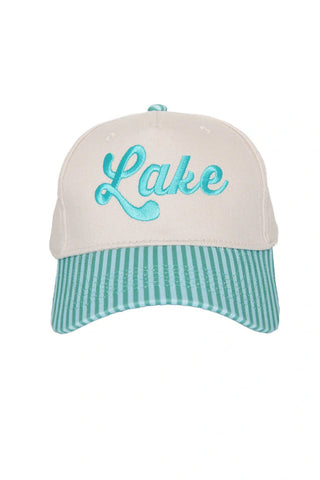 Cap with 'Lake' text on a white background