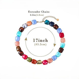 Dopamine-Colored Resin Bead Necklace