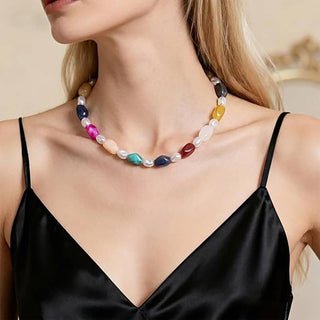 Dopamine-Colored Resin Bead Necklace