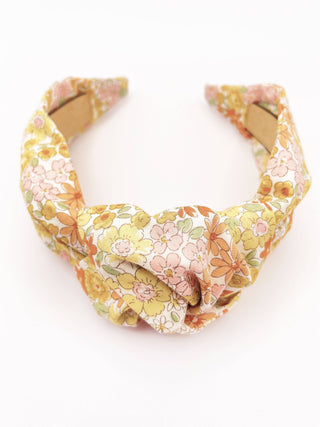Handmade Knotted Headbands With Yellow Flowers For Women