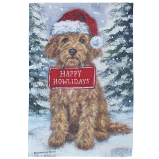Labradoodle Happy Howlidays Garden Flag