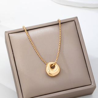 Sculptural Gold-Tone Pebble Necklace