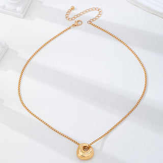 Sculptural Gold-Tone Pebble Necklace
