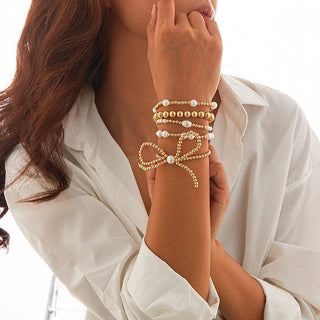 Bow Layered Bracelet Gold