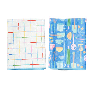 Blue Mable Tan Chef Double Duty Reversible Towel