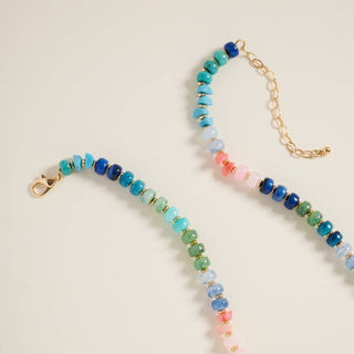 Mixed Marbled  17" Ombre Beaded Pendant Necklace