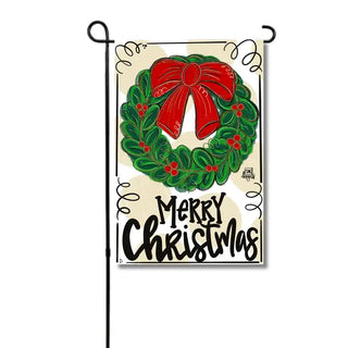 Christmas Wreath Garden Flag