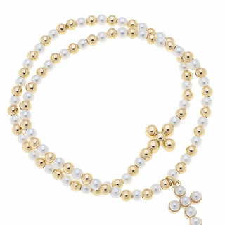 Emily Pearl & Ball Bead Cross Bracelet