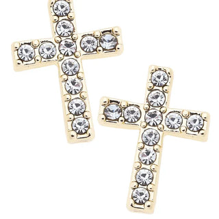 Mabel Pave Cross Stud Earrings