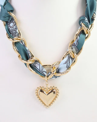 Santee Scarf Charm Necklace Teal