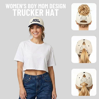 Boy Mom Criss Cross Trucker Hat