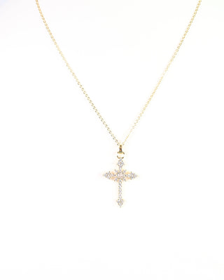 Serenity CZ Cross Necklace Gold