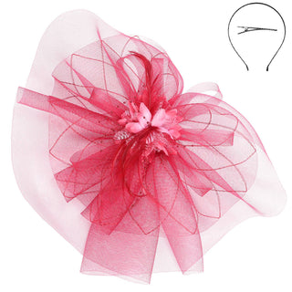 Floral Feathered Mesh Fascinator