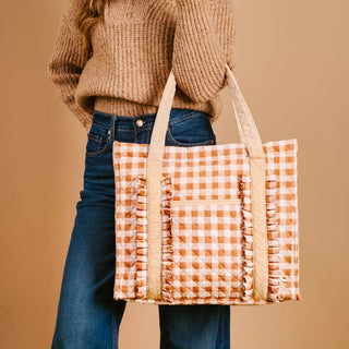 Maple Gingham Canvas Tote