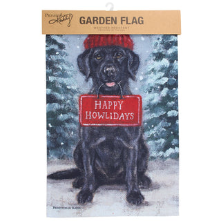 Black Lab Happy Howlidays Garden Flag