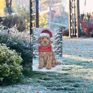 Labradoodle Happy Howlidays Garden Flag