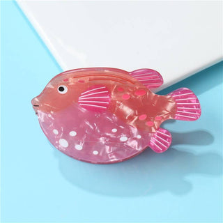 Seaside Nautical Fish Starfish Conch Hair Clips